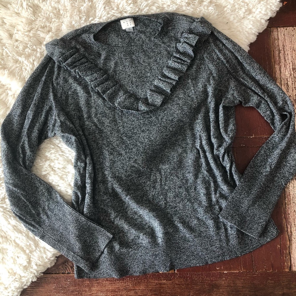 🌵A New Day | Gray Ruffle Neck Sweater - Picture 3 of 8